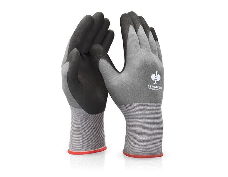 Vue principale, Sécurité au travail, e.s. Gants en nitrile evertouch micro, noir/gris