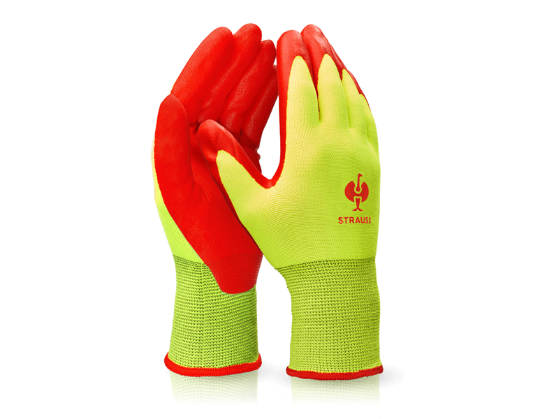 Vue principale, Sécurité au travail, Gants en mousse de nitrile Flexible Foam, jaune fluo/rouge