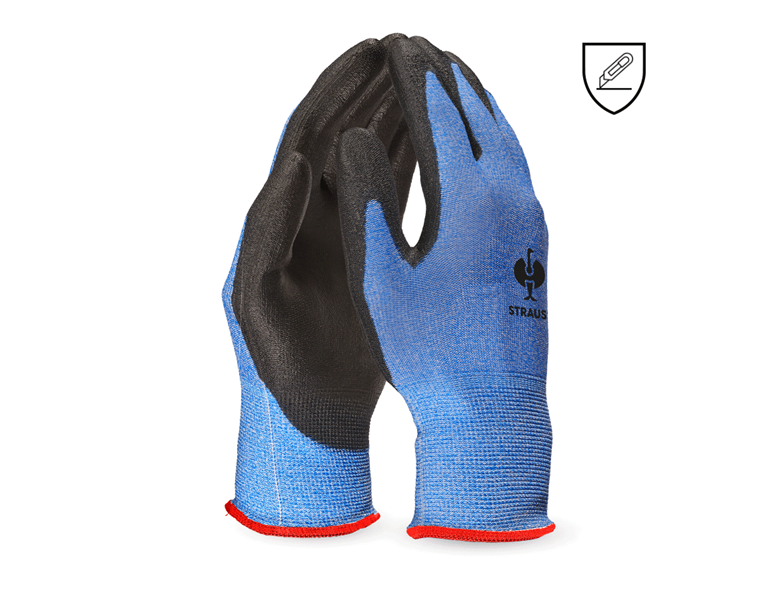 Vue principale, Sécurité au travail, Gants protect. anti-coupe en PU Comfort Skin, ni.B, noir/bleu-mélange