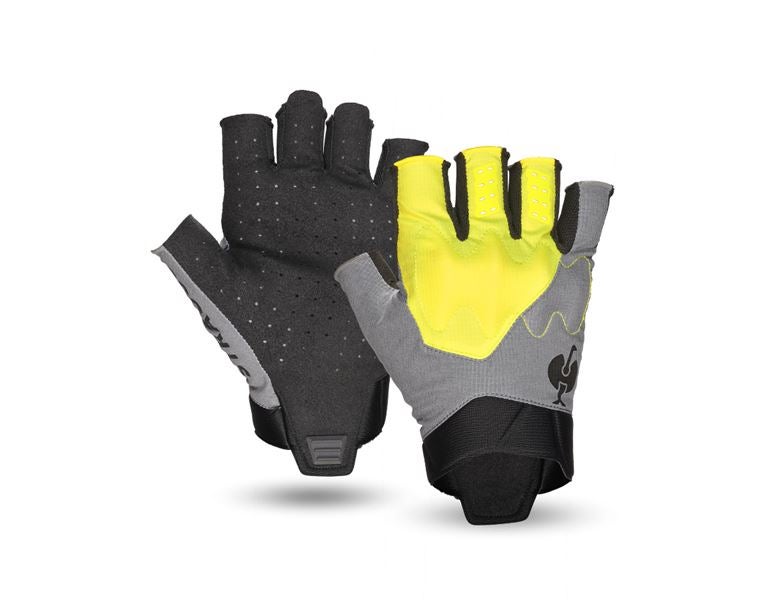 Vue principale, Sécurité au travail, Gants e.s.trail, short, jaune acide/gris basalte/noir