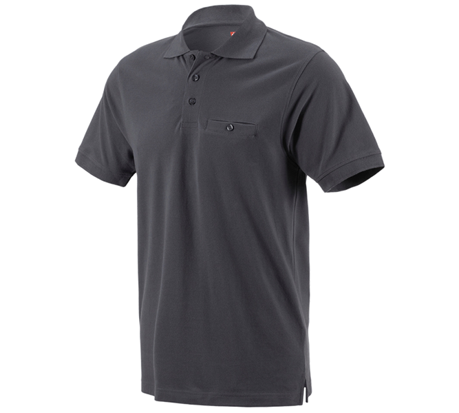 Hauptansicht, Polo-Shirts, e.s. Polo-Shirt cotton Pocket, anthrazit