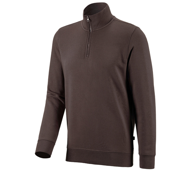 Vue principale, Vêtements, e.s. Sweatshirt ZIP poly cotton, marron