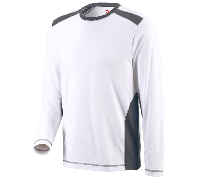 Hauptansicht, Herren, Longsleeve cotton e.s.active, weiß/anthrazit