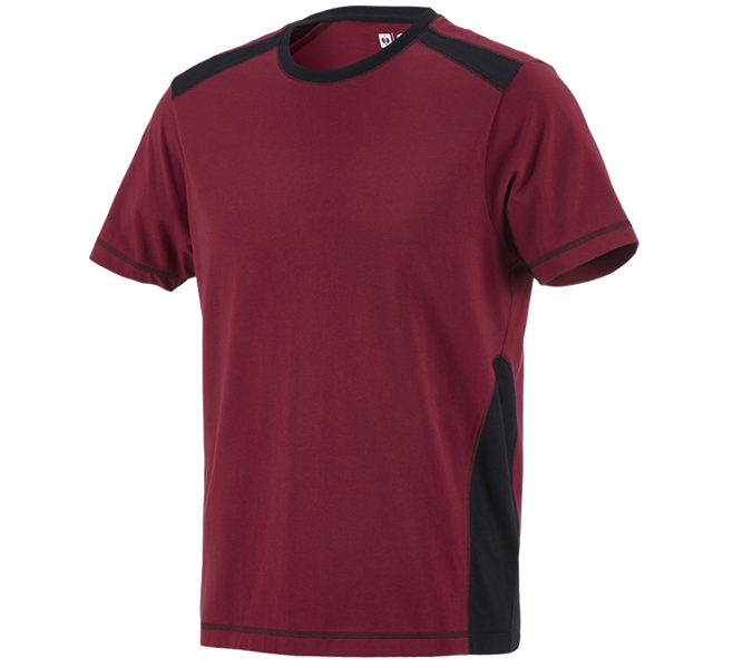 Hauptansicht, Herren, T-Shirt cotton e.s.active, bordeaux/schwarz