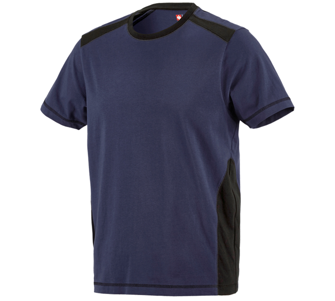 Vue principale, Vêtements, T-shirt  cotton e.s.active, bleu foncé/noir