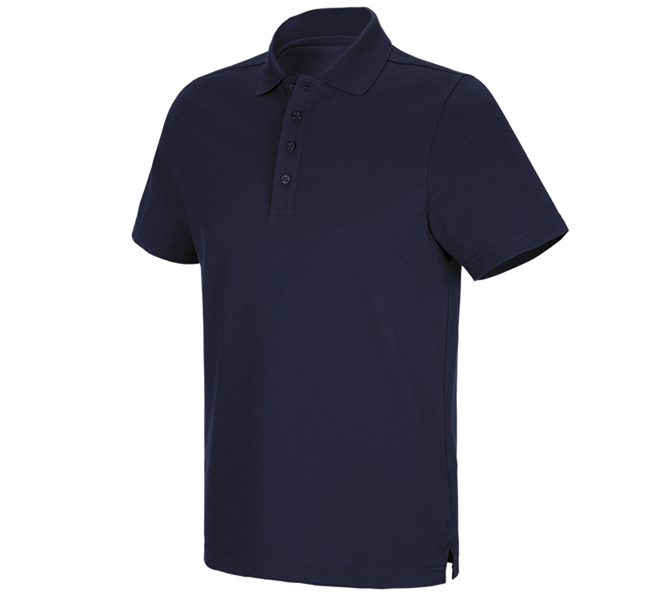 Vue principale, Hauts, e.s. Fonctionnel poloshirt poly cotton, bleu foncé