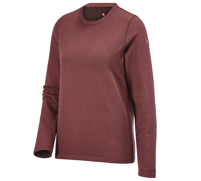 Vue principale, Nouveautés, Pullover à col rond e.s.iconic, femmes, rouge oxyde