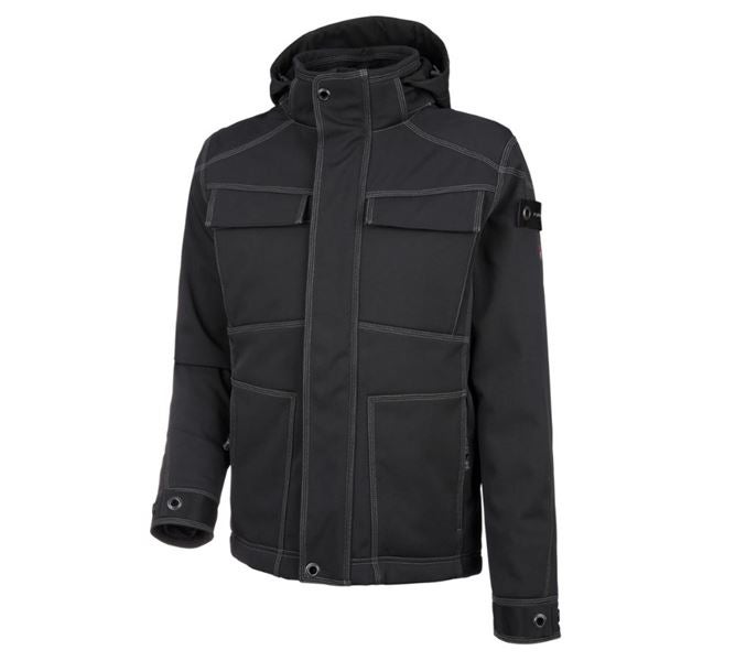 Vue principale, Vestes d'hiver, Veste Softshell d'hiver e.s.roughtough, noir