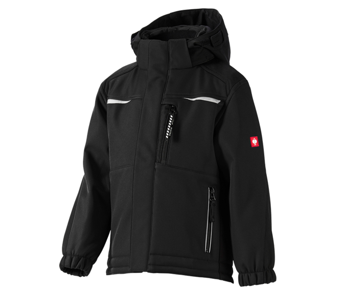 Vue principale, Vestes d'hiver, Veste Softshell e.s.motion, enfants, noir