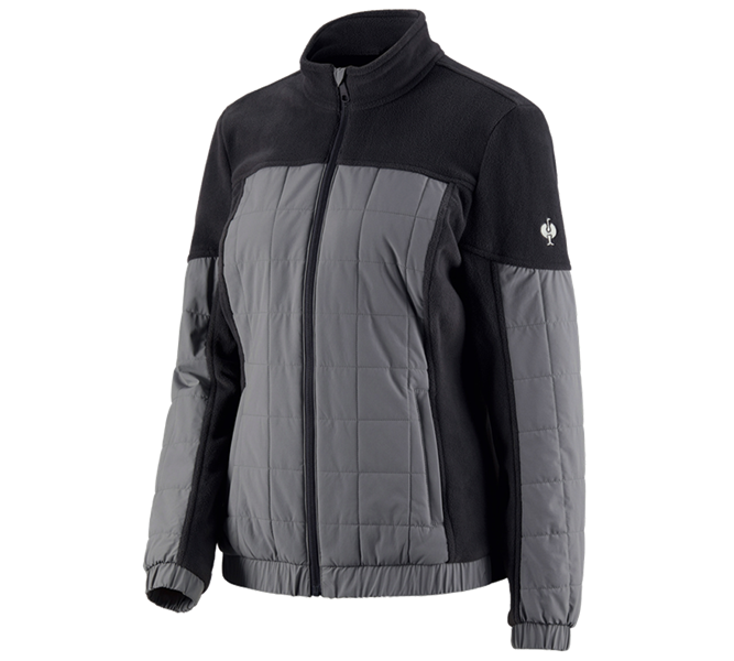 Hauptansicht, Jacken, Hybrid Fleecejacke e.s.concrete, Damen, schwarz/basaltgrau