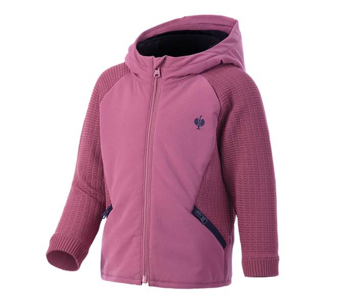 Vue principale, Nouveautés, Veste en tricot à capuche hybride e.s.trail,enfant, rose tara/bleu profond