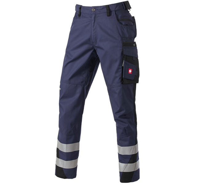 Vue principale, Pantalons de travail, Pantalon à taille élastique Secure, bleu foncé/noir