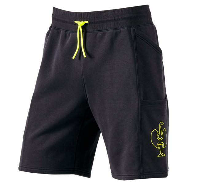 Hauptansicht, e.s.trail, Sweat Short e.s.trail, schwarz/acidgelb