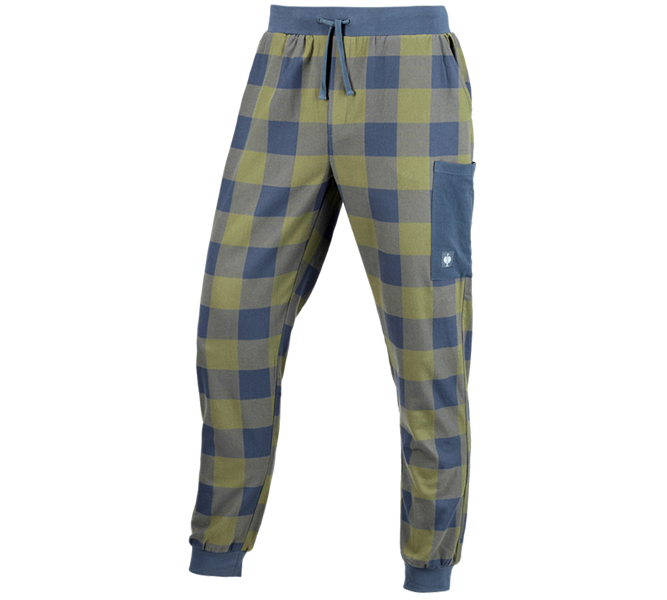 Vue principale, Homewear | Pyjamas, e.s. Pyjama Pantalon, vert montagne/bleu oxyde