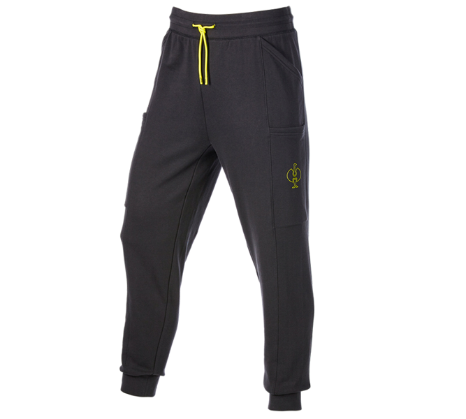 Hauptansicht, Homewear | Pyjamas, Sweat Pants light e.s.trail, schwarz/acidgelb