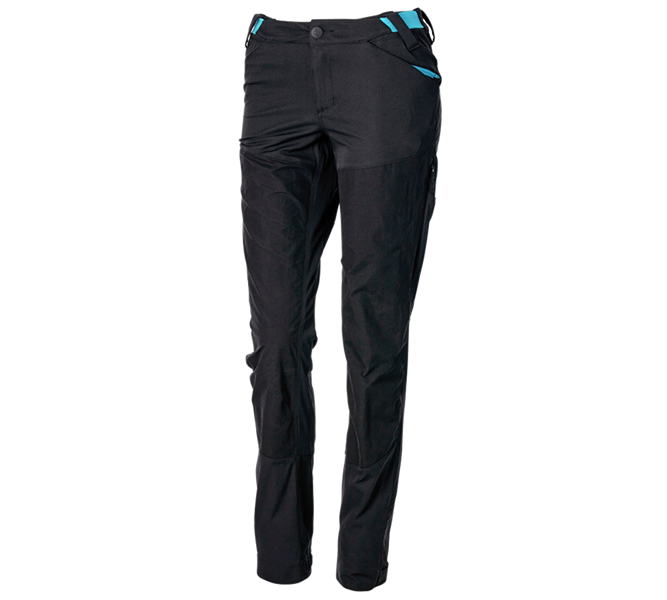 Vue principale, Pantalons professionnels, Pantalon de fonction hybride e.s.trail, femmes, noir/lapis turquoise