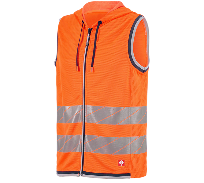 Vue principale, Gilets haute visibilité, Gilet fonctionnel signalization e.s.ambition, orange fluo/bleu foncé