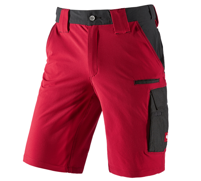 Vue principale, Pantalons de travail, Short fonctionnel e.s.dynashield, rouge vif/noir