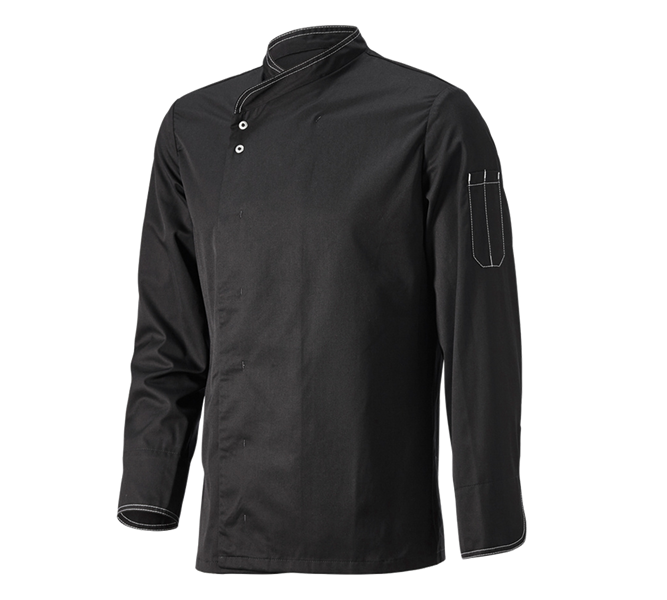 Vue principale, Vestes de cuisine, Veste de cuisinier Lyon, noir