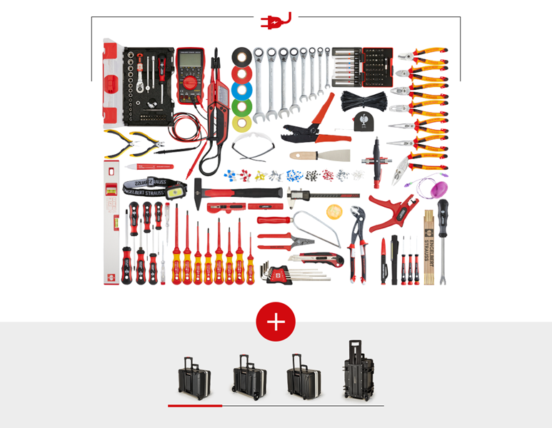 Werkzeug-Set Elektro Meister pro + Werkzeugtrolley