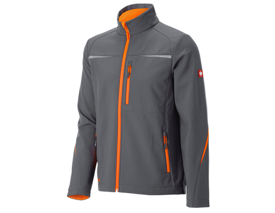 Hauptansicht, Softshell­jacke e.s.​motion 2020, anthrazit/warnorange