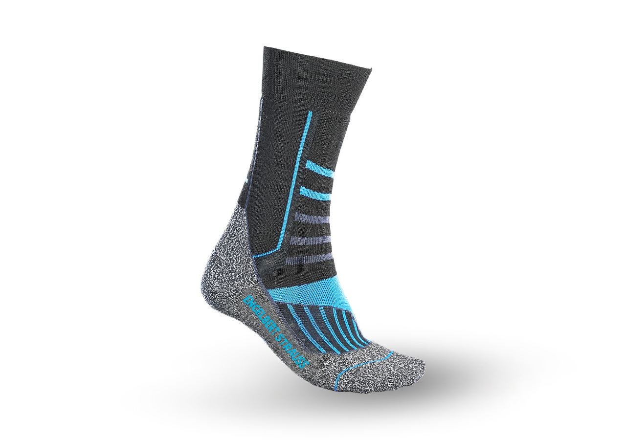 Socken | Strümpfe: e.s. Allround Socken Function warm/high + schwarz/aluminium/kornblau
