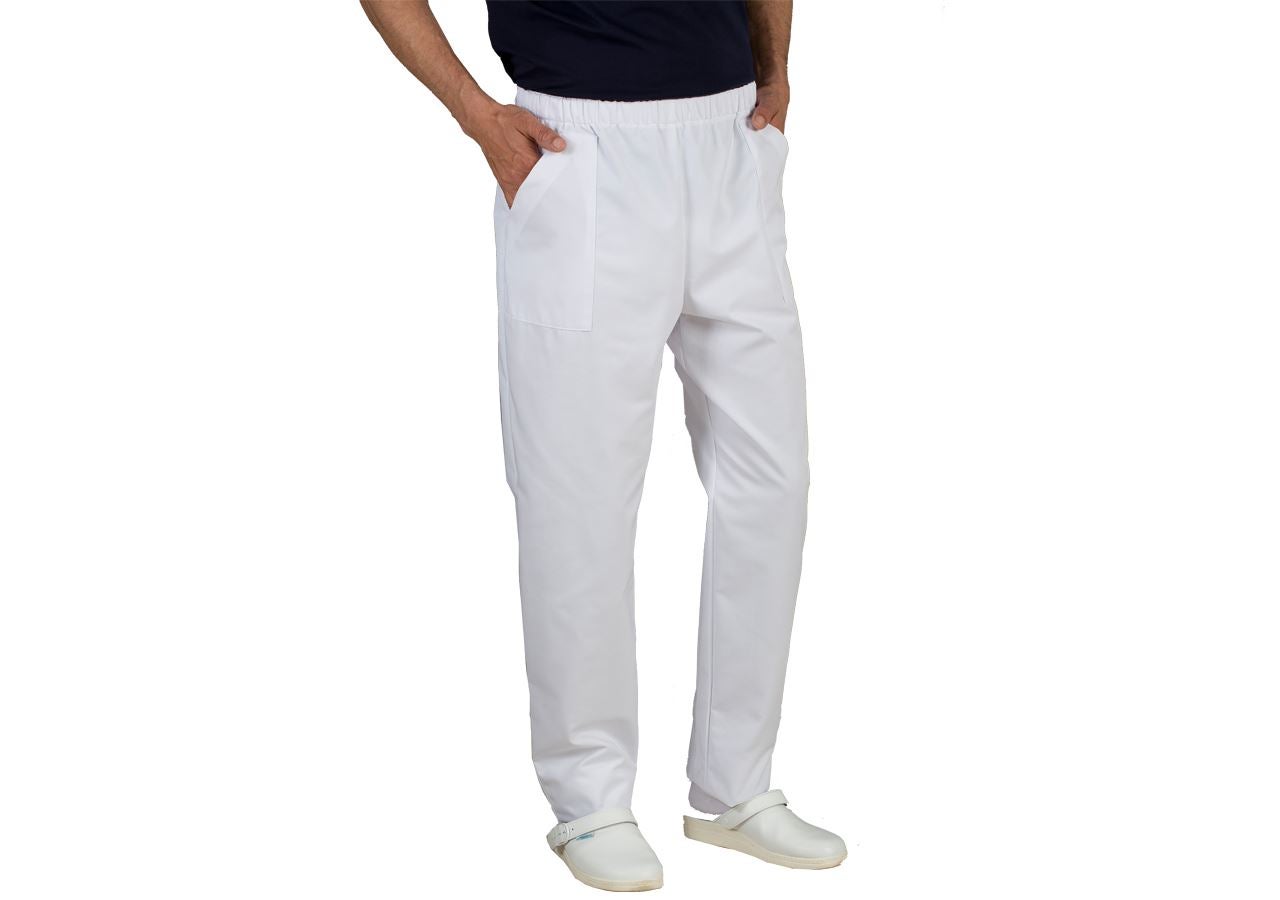 Pantalons de travail: Pantalon élastique Lanzarote + blanc