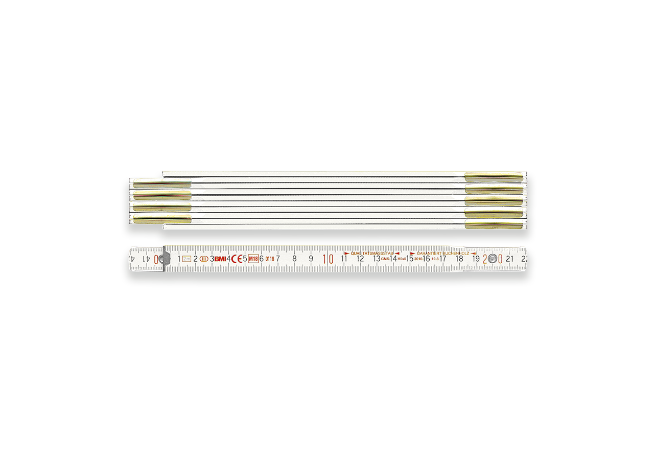 Outils de mesure: Mètre pliant en bois BMI Classic + blanc