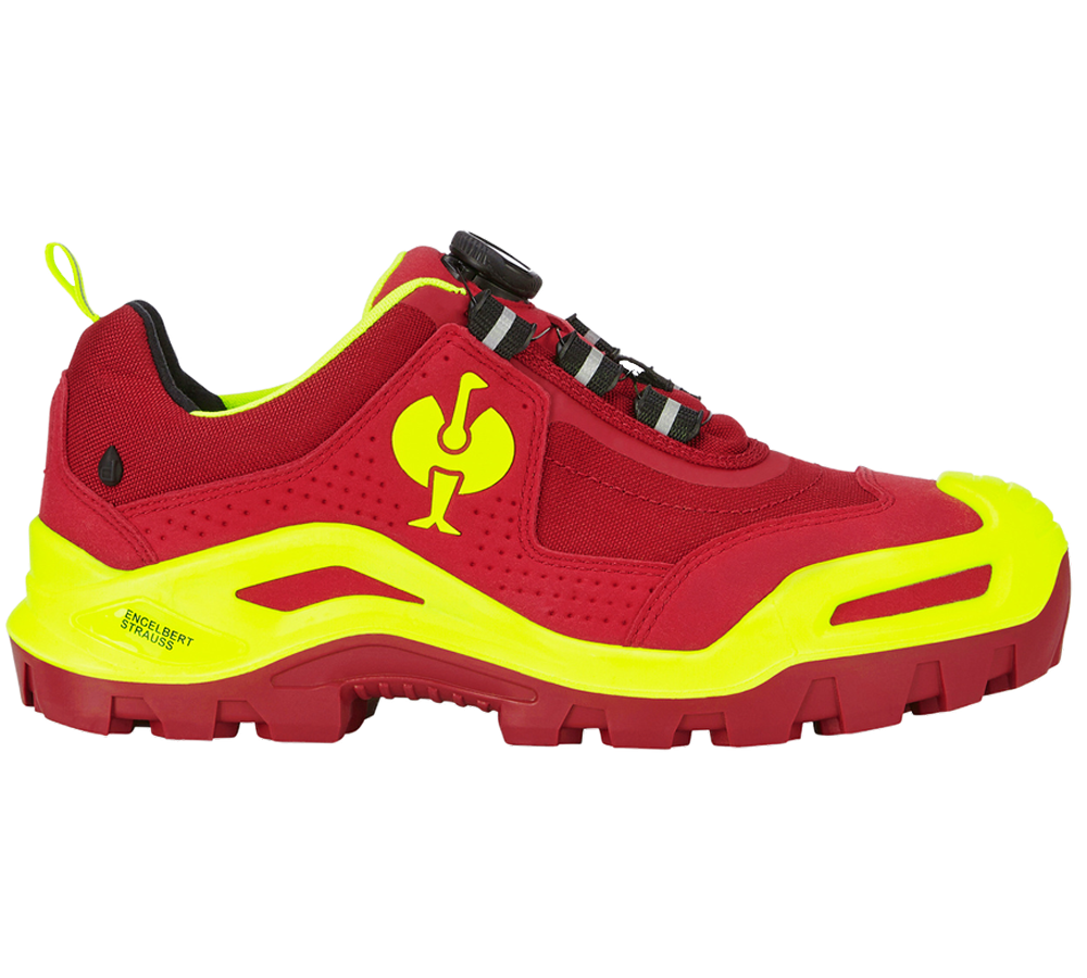 S3: S3 Chaussures hautes de sécurité e.s.Kastra II low + rouge/jaune fluo