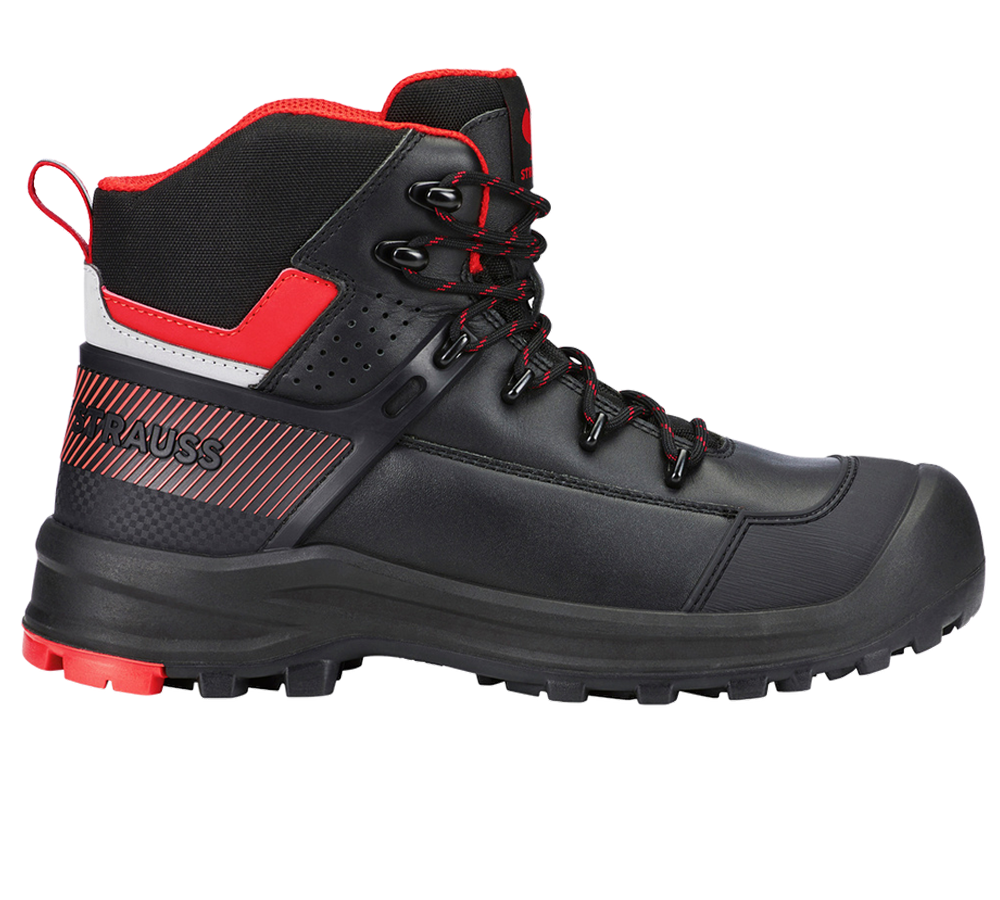 Schuhe: S3 Sicherheitsschuhe e.s. Katavi mid + schwarz/rot