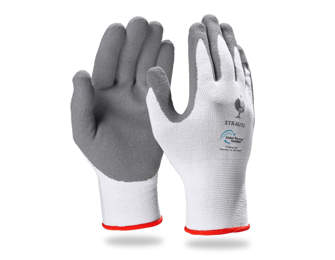 Arbeitsschutz: e.s. Nitrilschaum-Handschuhe recycled, 3 Paar + anthrazit/weiß