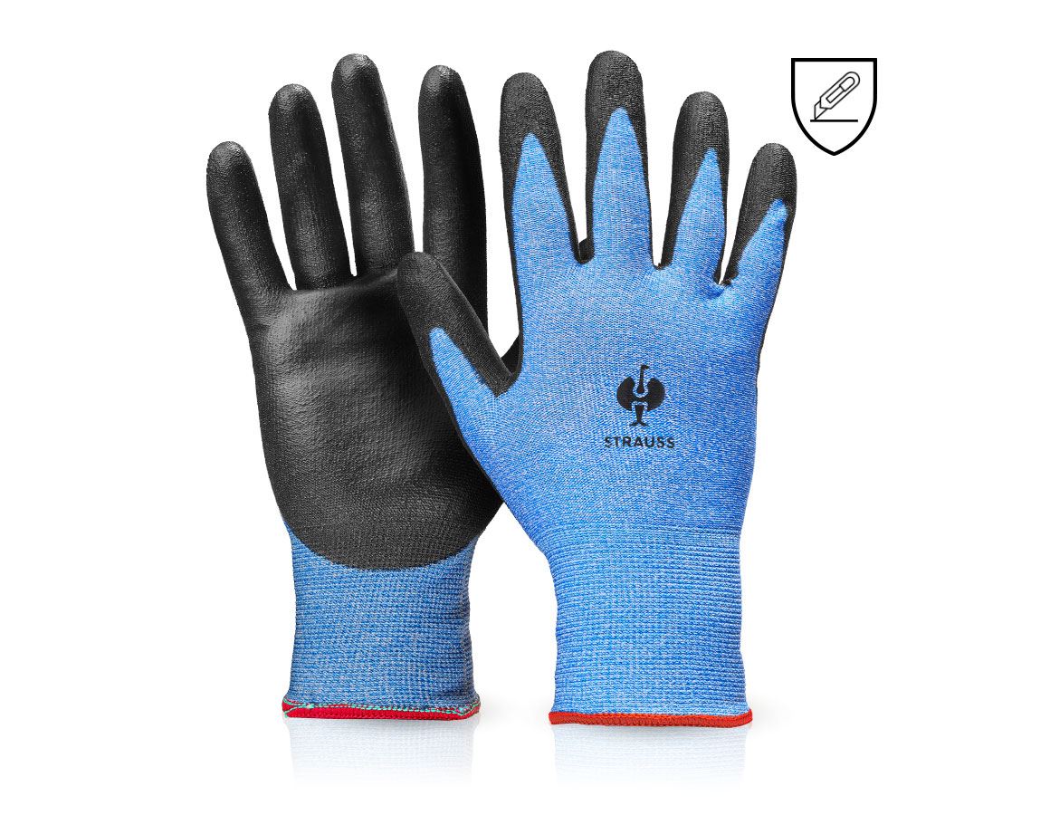 Revêtement: Gants protect. anti-coupe en PU Comfort Skin, ni.B + noir/bleu-mélange