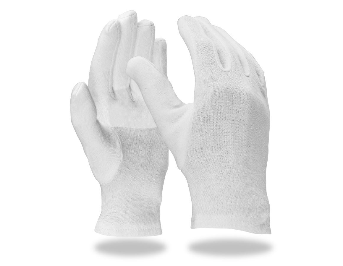 Textil: Trikot-Handschuhe, verstärkt, 12er Pack + weiß