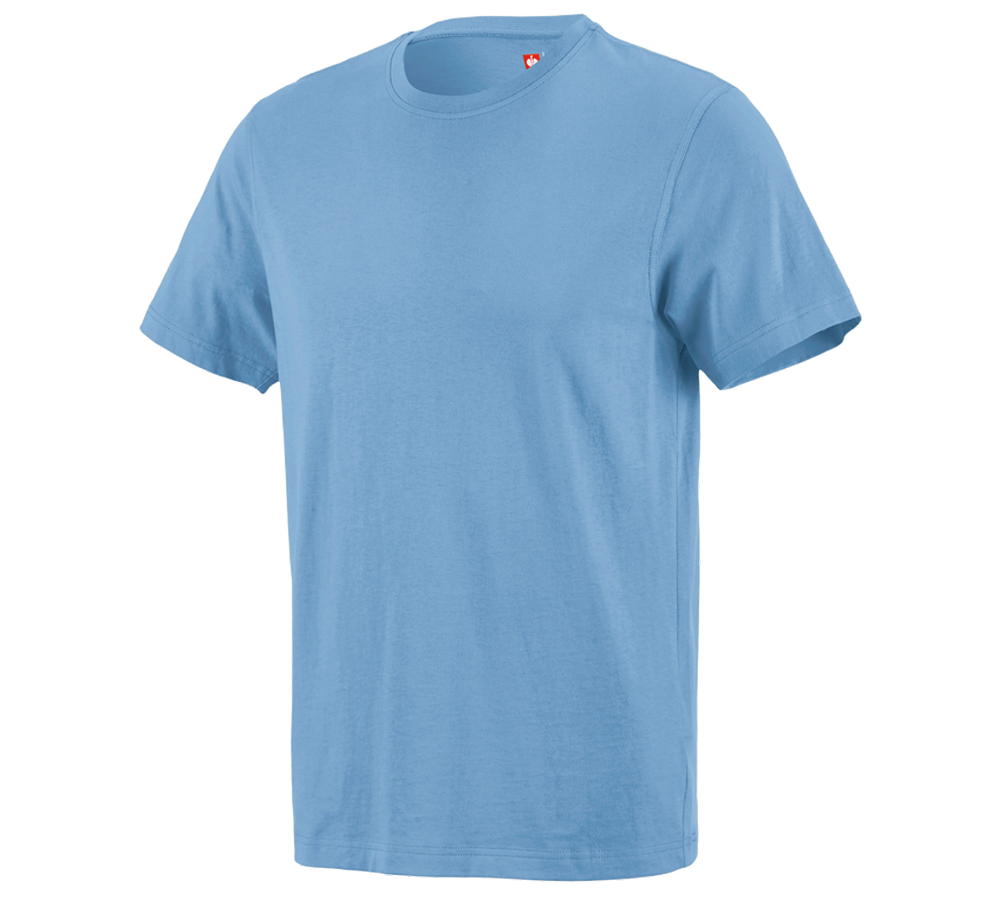 Hauts: e.s. T-shirt cotton + bleu azur