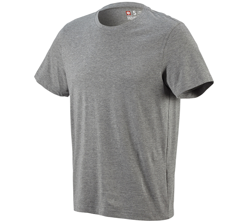 Hauts: e.s. T-shirt cotton + gris mélange