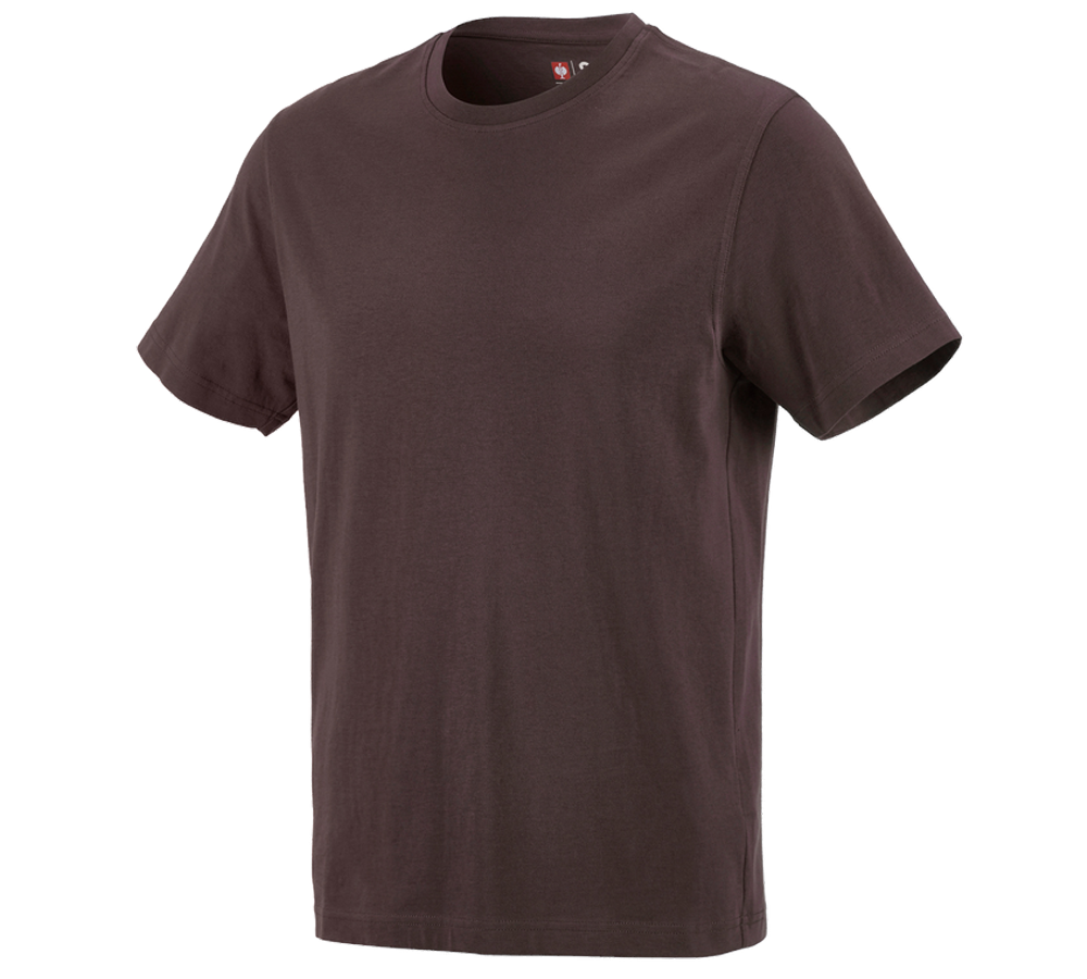 Hauts: e.s. T-shirt cotton + brun