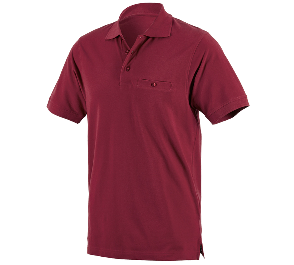 Themen: e.s. Polo-Shirt cotton Pocket + bordeaux