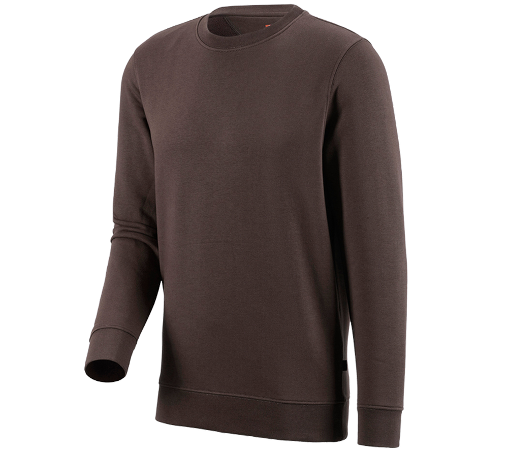 Hauts: e.s. Sweatshirt poly cotton + marron