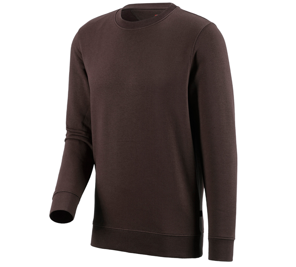 Hauts: e.s. Sweatshirt poly cotton + brun