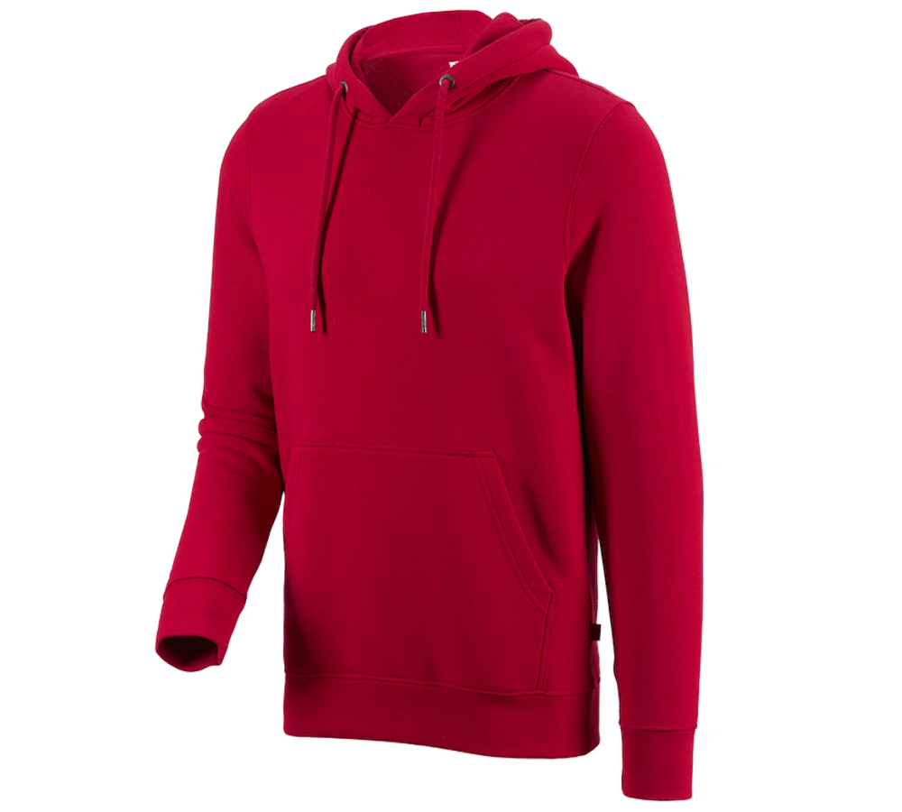 Menuisiers: e.s. Sweatshirt à capuche poly cotton + rouge vif