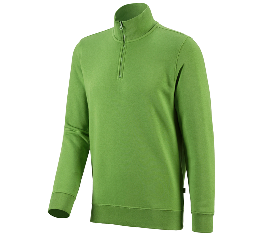 Hauts: e.s. Sweatshirt ZIP poly cotton + vert d'eau
