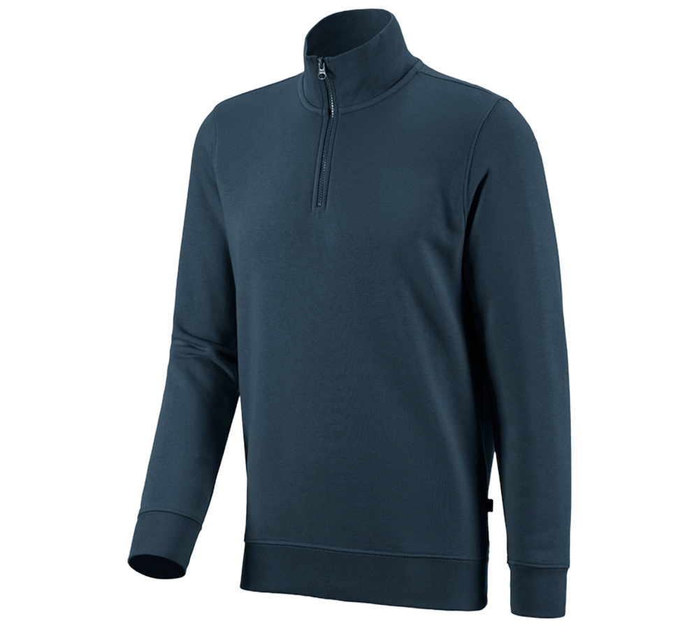 Hauts: e.s. Sweatshirt ZIP poly cotton + bleu marin
