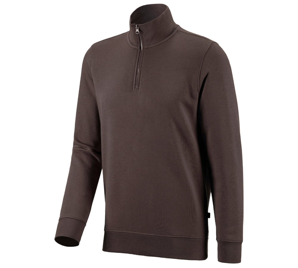 Menuisiers: e.s. Sweatshirt ZIP poly cotton + marron