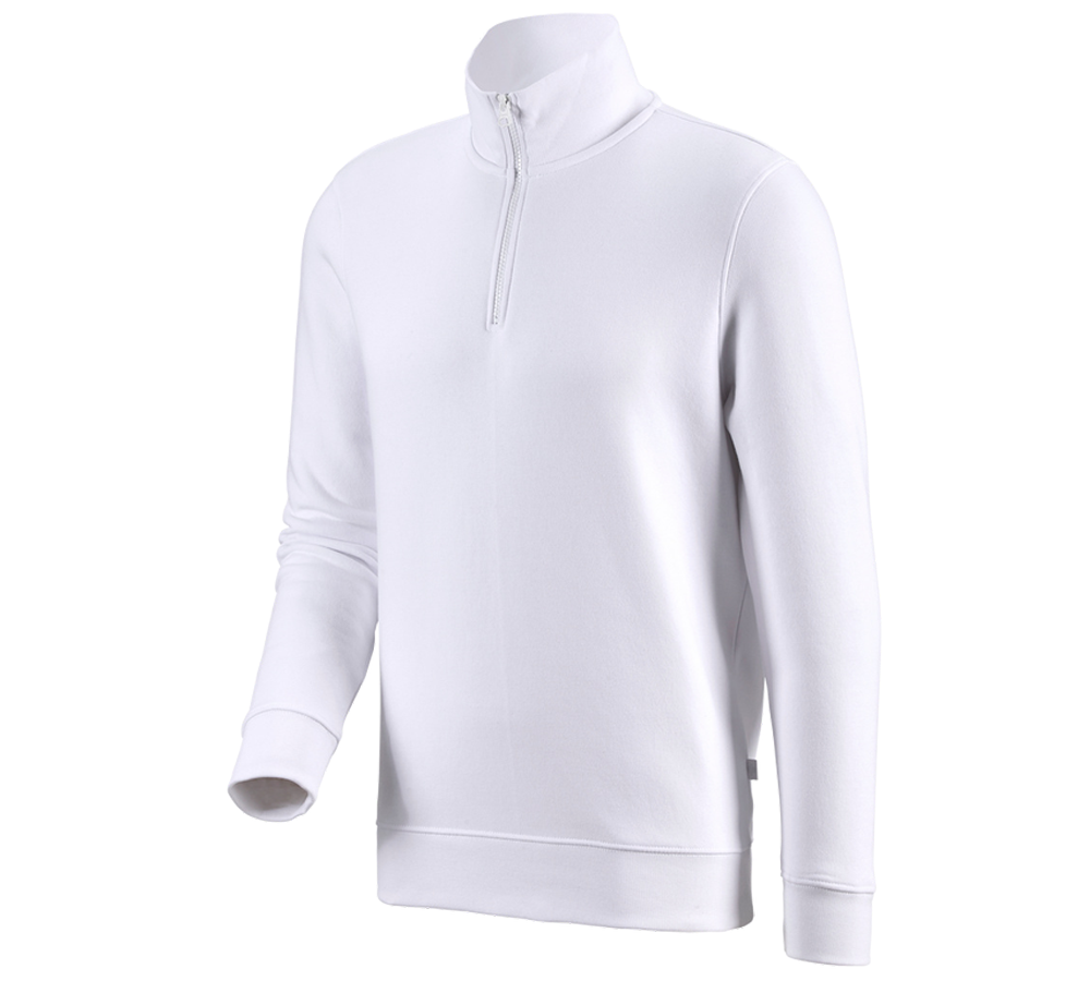 Galabau / Forst- und Landwirtschaft: e.s. ZIP-Sweatshirt poly cotton + weiß