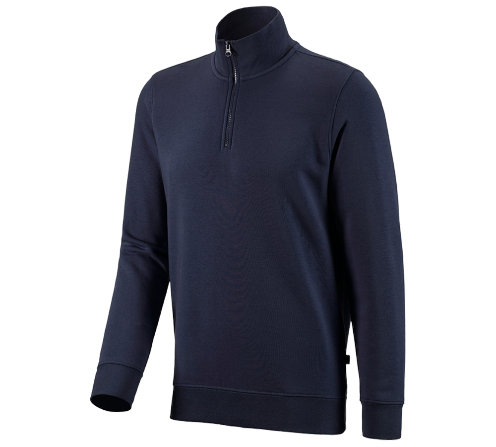 Menuisiers: e.s. Sweatshirt ZIP poly cotton + bleu foncé