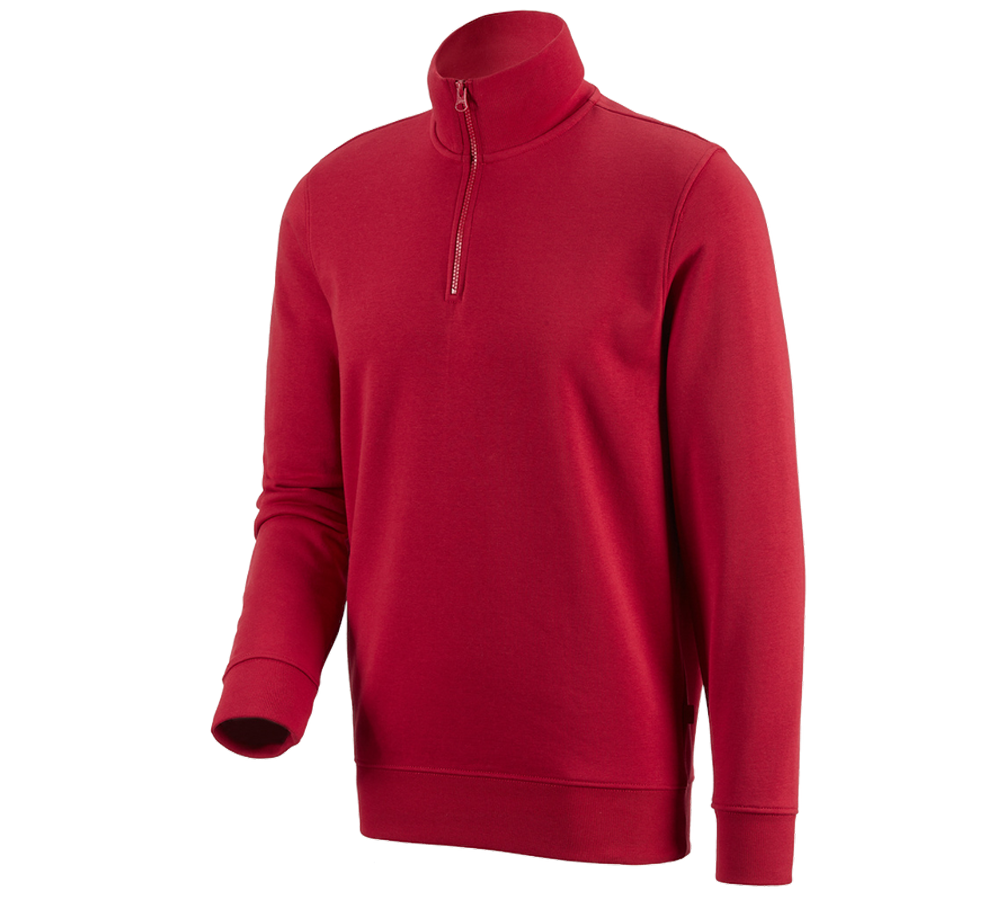 Installateurs / Plombier: e.s. Sweatshirt ZIP poly cotton + rouge