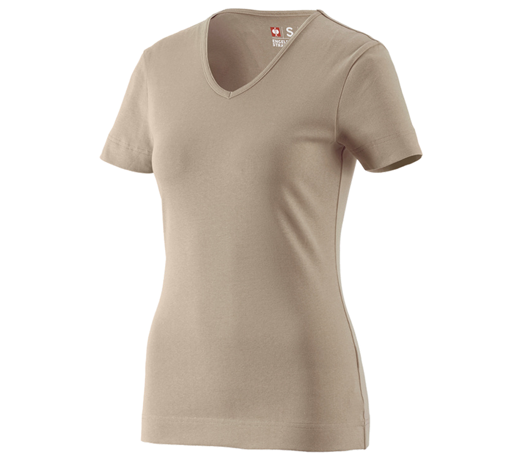 Installateurs / Plombier: e.s. T-shirt cotton V-Neck, femmes + glaise