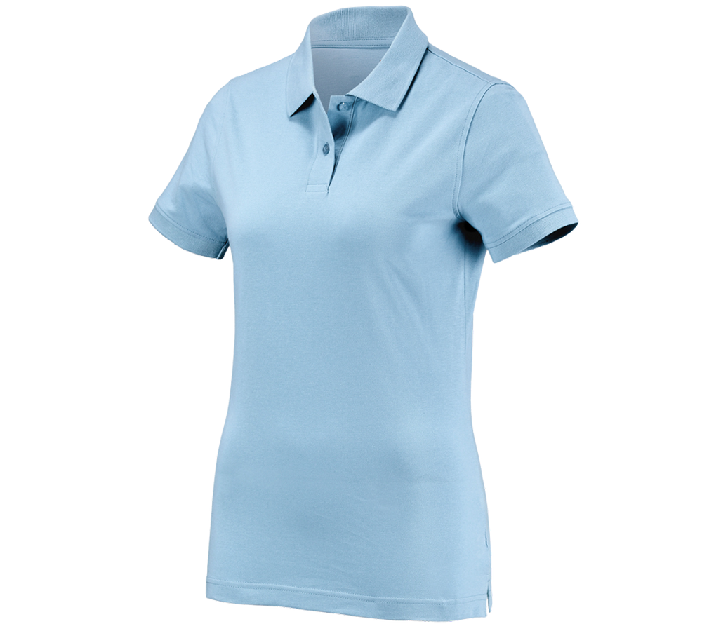 Hauts: e.s. Polo cotton, femmes + bleu clair