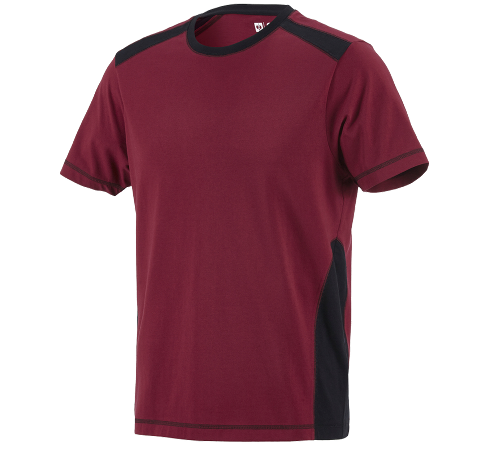 Galabau / Forst- und Landwirtschaft: T-Shirt cotton e.s.active + bordeaux/schwarz