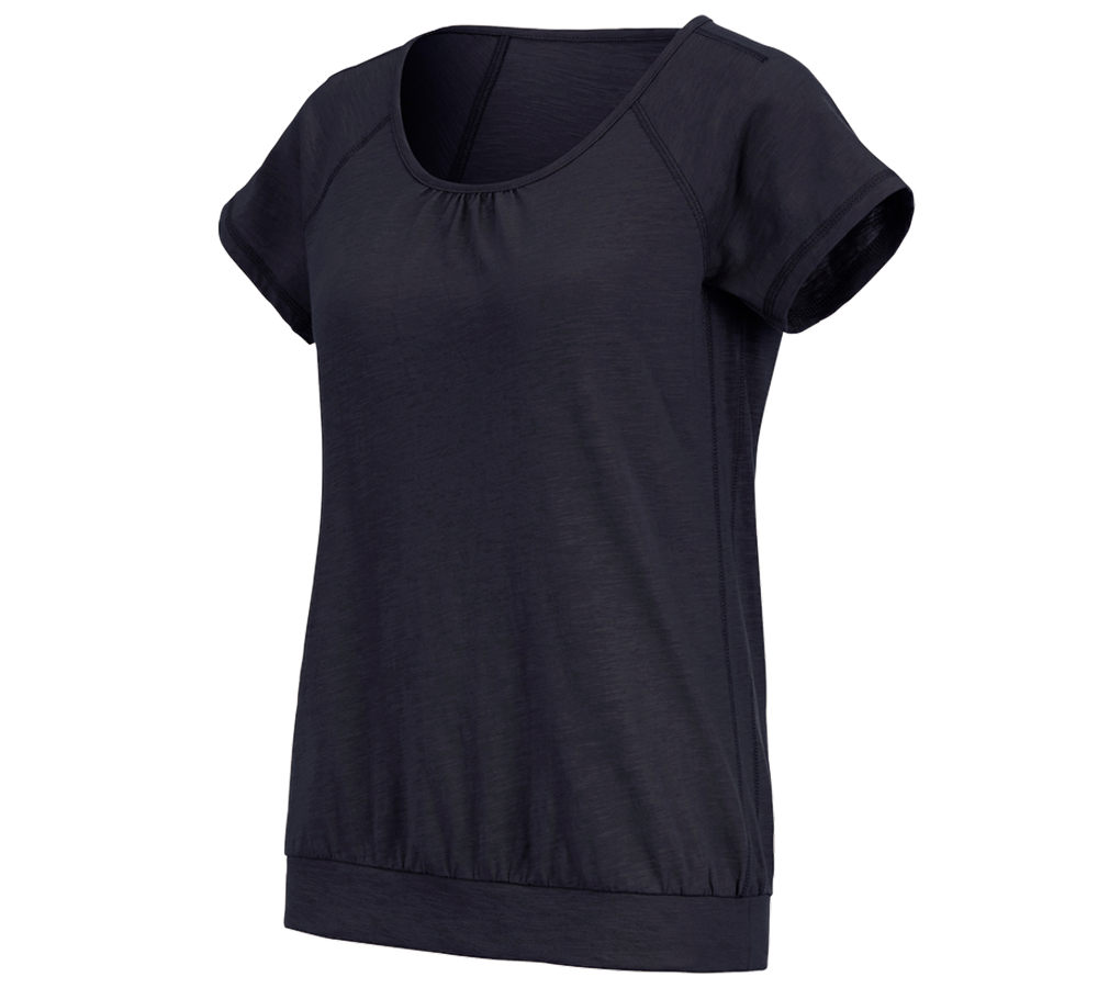 Thèmes: e.s. T-shirt cotton slub, femmes + bleu foncé
